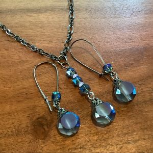 Gunmetal & Glass Jewelry Set